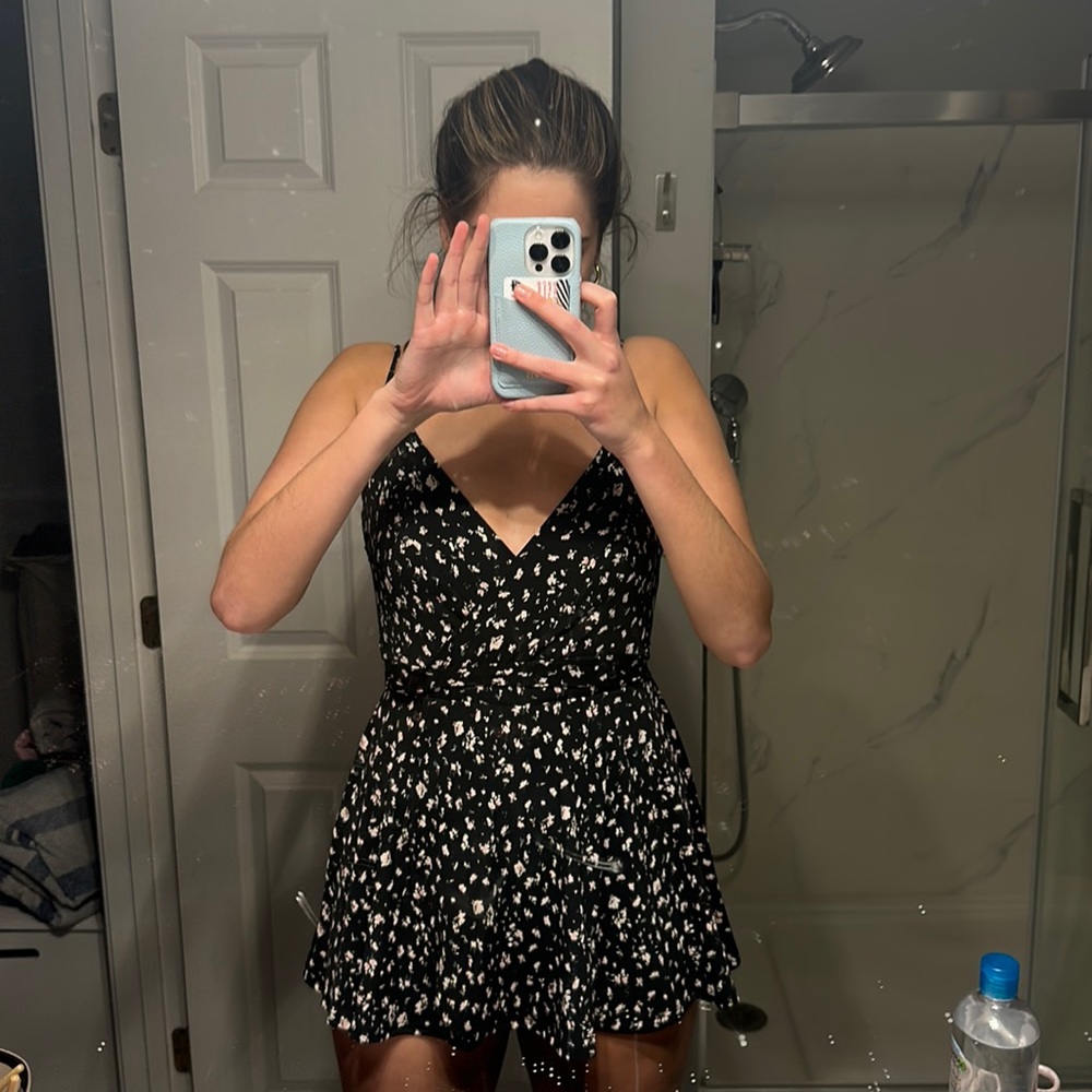 black floral romper